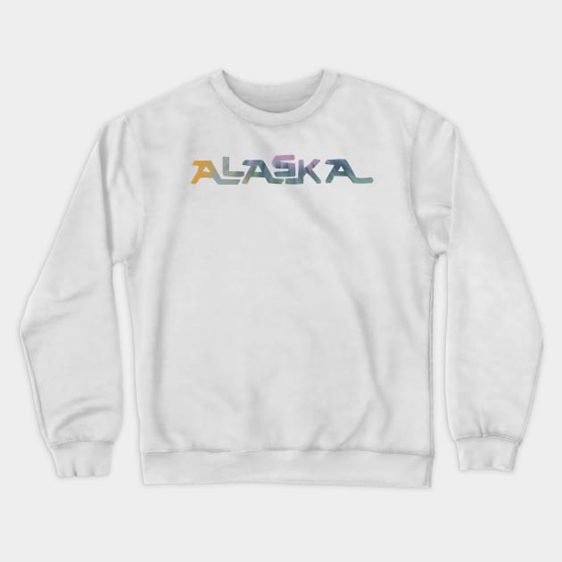 Alaska Tie Dye License Plate Design Crewneck Sweatshirt by maccm